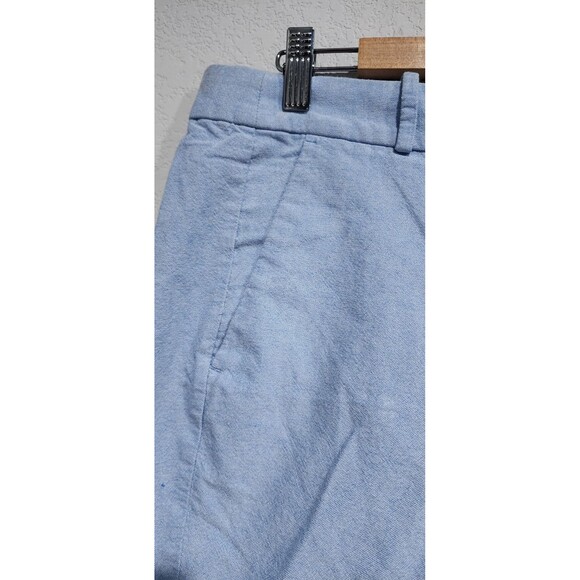 J. Crew Skimmer Cropped Pants Women Size 8 Cotton Oxford Blue Preppy Beachy - Picture 3 of 9